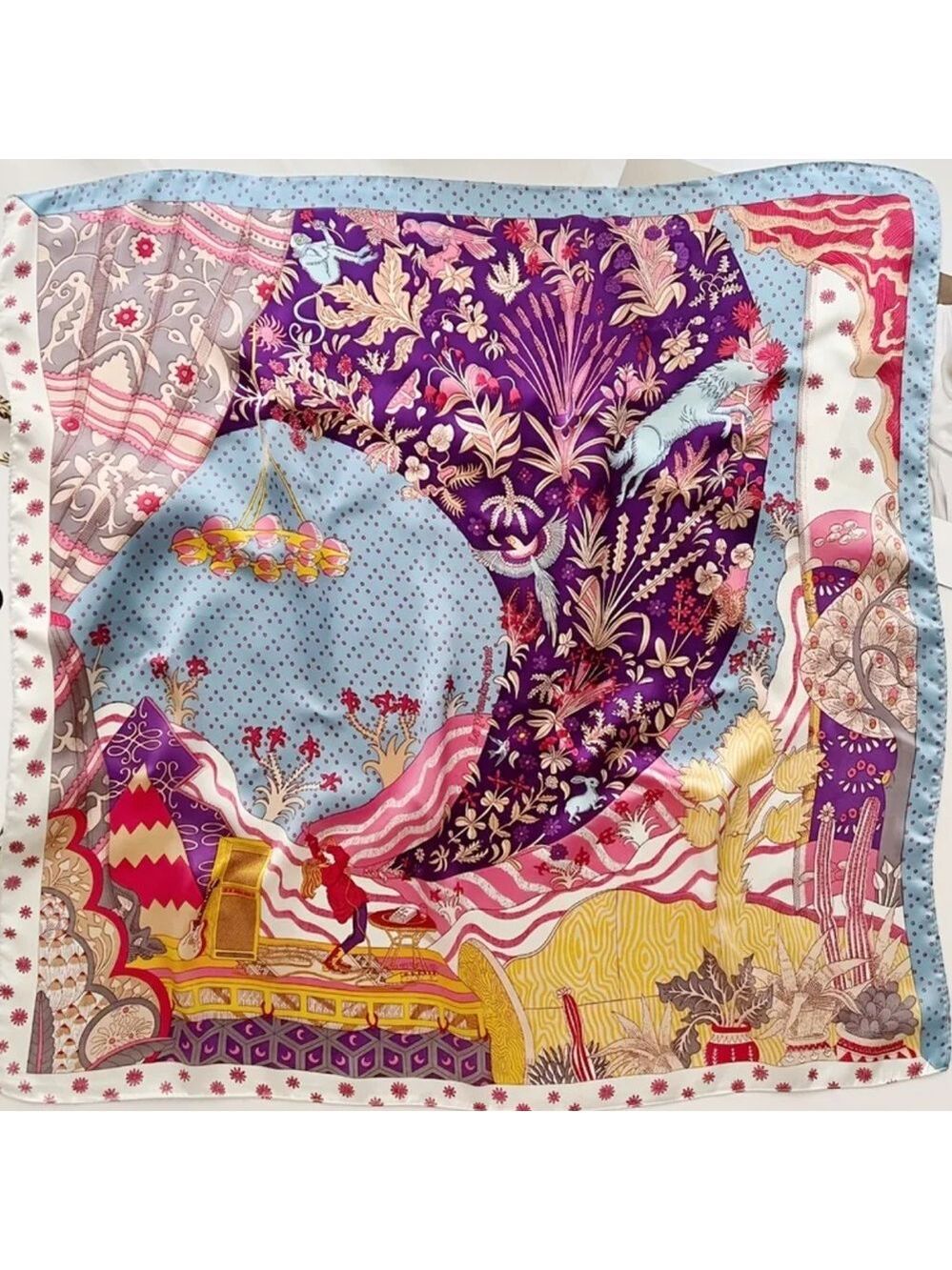 🌟JE NE SAIS QUOIS! | Opulent Silky Storybook Luxe Boutique Square Scarf | NWT 🌟